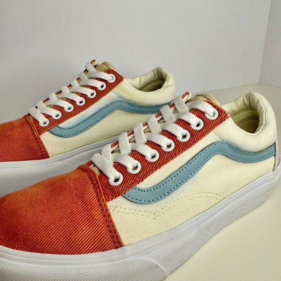 Women's 9.5 Vans Old Skool‎ Platform Multicolor Twill Pastel Sneaker Shoes - Picture 3 of 11